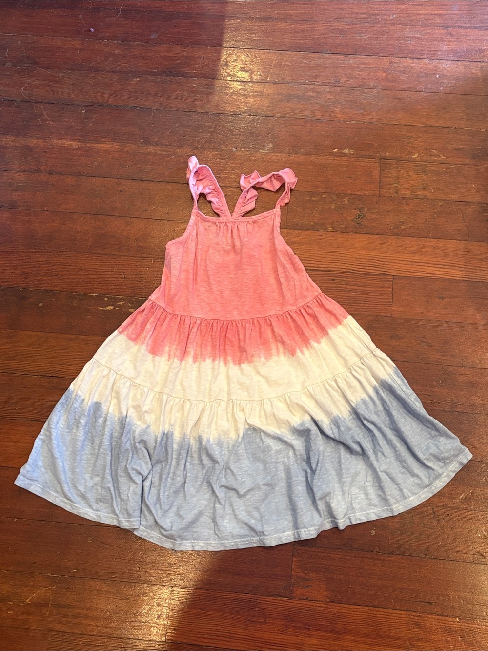 Cat & Jack Girls Tie-Dye Tiered Sundress in Pink, White & Blue